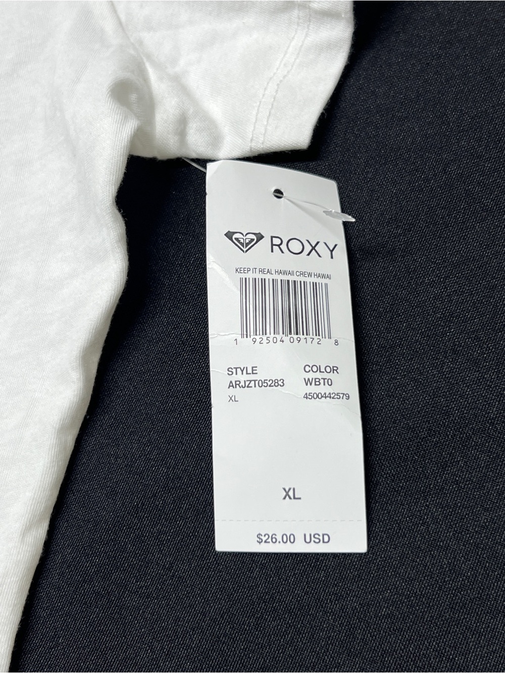 Roxy Keep It Real Hawaii Graphic Tee White Gold T-Shirt XL NWT - Picture 4 of 13